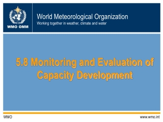 5.8 Monitoring and Evaluation of Capacity Development