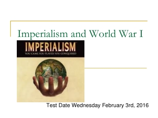 Imperialism and World War I