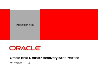 Oracle EPM Disaster Recovery Best Practice