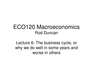 ECO120 Macroeconomics Rod Duncan