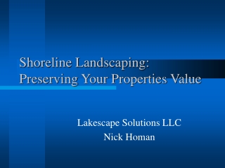 Shoreline Landscaping: Preserving Your Properties Value