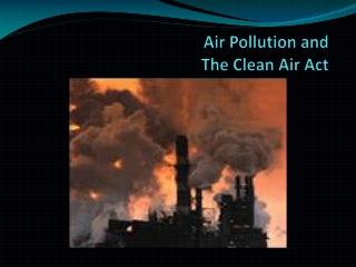 Air Pollution and  The Clean Air Act