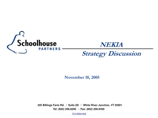 NEKIA Strategy Discussion