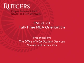 Fall 2020 Full-Time MBA Orientation