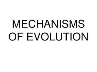 MECHANISMS OF EVOLUTION