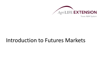 Introduction to Futures Markets