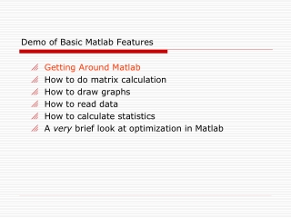 Demo of Basic Matlab Features