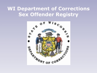 WI Department of Corrections Sex Offender Registry