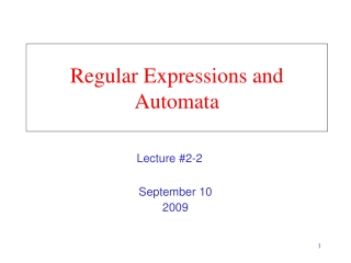 Regular Expressions and Automata