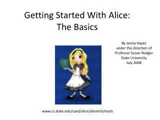 Getting Started With Alice: The Basics