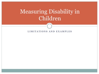 Measuring Disability in Children