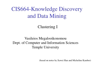 CIS664-Knowledge Discovery and Data Mining