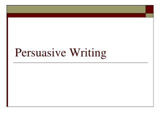 Persuasive Writing