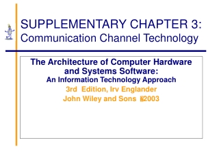 SUPPLEMENTARY CHAPTER 3: Communication Channel Technology