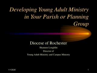 Developing Young Adult Ministry in Your Parish or Planning Group