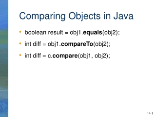 Comparing Objects in Java