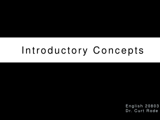 Introductory Concepts