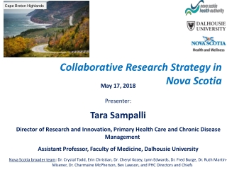 Collaborative Research Strategy in Nova Scotia