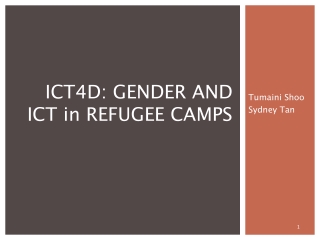 ICT4D: GENDER AND ICT in REFUGEE CAMPS