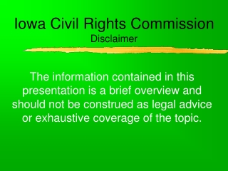 Iowa Civil Rights Commission Disclaimer
