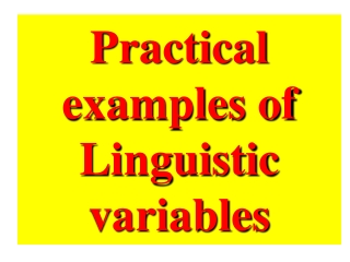 Practical examples of Linguistic variables