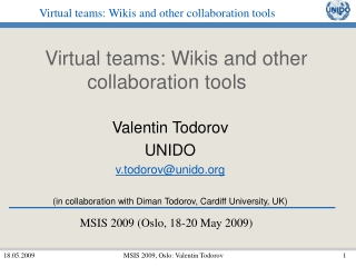 Virtual teams: Wikis and other collaboration tools