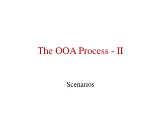 The OOA Process - II