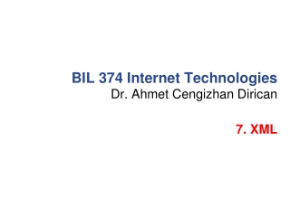 BIL 374 Internet Technologies