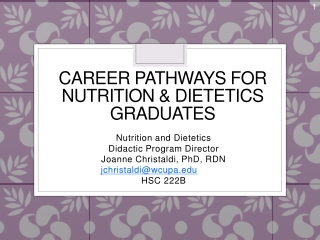Career Pathways for Nutrition &amp; Dietetics Graduates