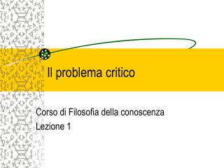 Il problema critico