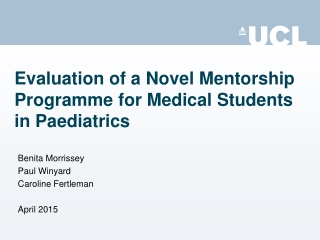 Evaluation of a Novel Mentorship Programme for Medical Students in Paediatrics