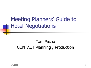 Meeting Planners’ Guide to Hotel Negotiations