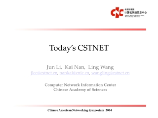 Today’s CSTNET