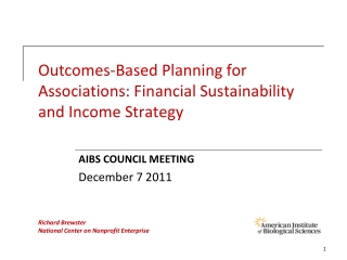 Outcomes-Based Planning for Associations: Financial Sustainability and Income Strategy