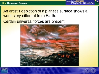 An artist’s depiction of a planet’s surface shows a world very different from Earth.