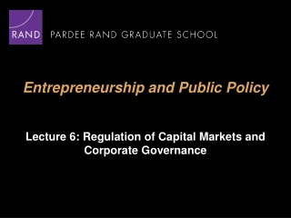 Entrepreneurship and Public Policy