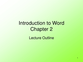 Introduction to Word Chapter 2