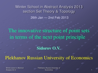 Winter School in Abstract Analysis 2013 section Set Theory &amp; Topology