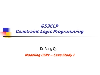 G53CLP Constraint Logic Programming