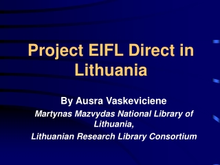 Project EIFL Direct in Lithuania