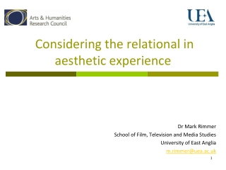 Considering the relational in aesthetic experience