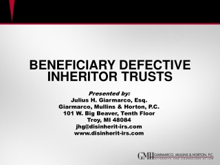 BENEFICIARY DEFECTIVE INHERITOR TRUSTS