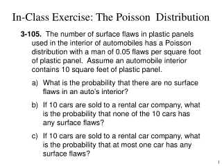 In-Class Exercise: The Poisson  Distribution
