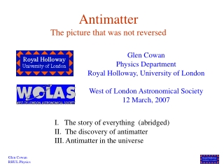 Antimatter The picture that was not reversed