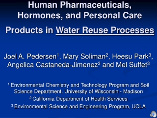 Human Pharmaceuticals, Hormones, and Personal Care Products in  Water Reuse Processes