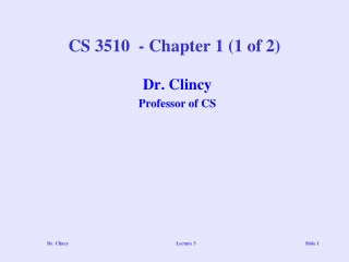 CS 3510  - Chapter 1 (1 of 2)