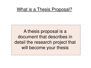 What is a Thesis Proposal?