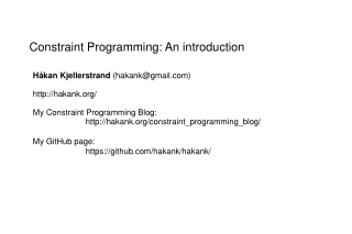 Håkan Kjellerstrand  (hakank@gmail) hakank/ My Constraint Programming Blog: