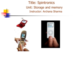 Title: Spintronics	 Unit: Storage and memory 	Instructor: Archana Sharma