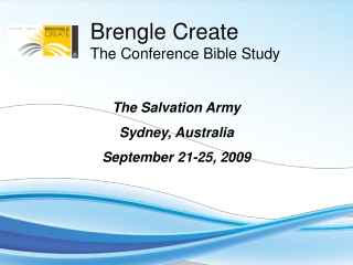 The Salvation Army Sydney, Australia September 21-25, 2009